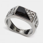 Men's ring, signet, jewelry, silver color