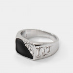 Men's ring, signet, jewelry, silver color